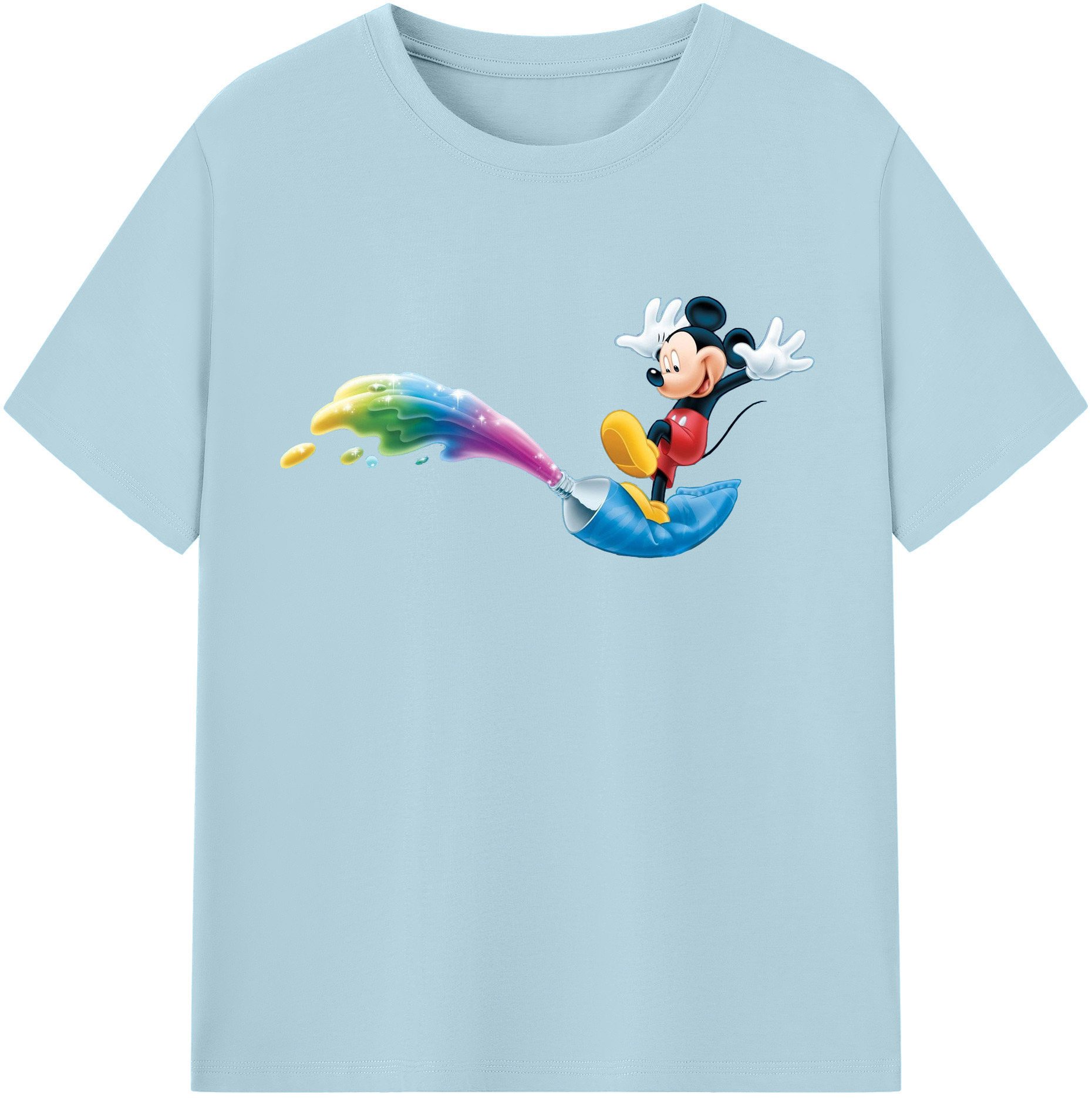 （画像用） ミッキーマウス Mickey Mouse 綿100％半袖Tシャツ（フロントプリント）